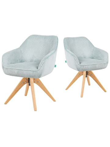 DUBI Möbel 2er-Set: Drehstuhl Mika-Finn in Grün - (B)60 x (H)82 x  (T)61 cm