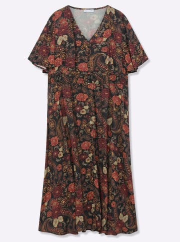 sheego by Joe Browns Maxikleid in schwarz-bedruckt