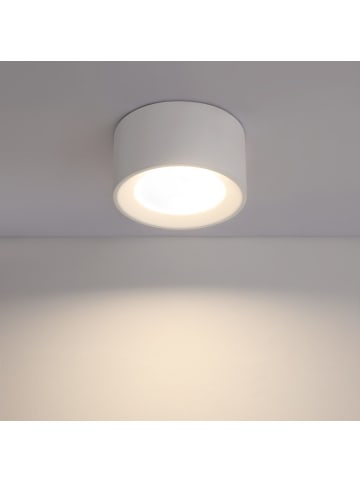 ZMH Deckenleuchte in weiß 1-flammige GX53 mit Gips Lampenschirm rund Modern