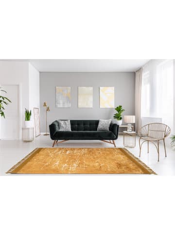 Kayoom Kurzflor Teppich Dolce in gold - rechteckig