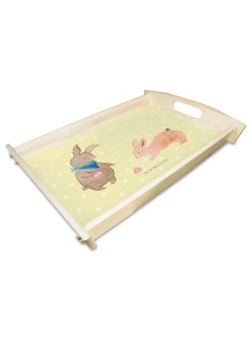 Mr. & Mrs. Panda Tablett Hasen Muschel ohne Spruch in Gelb Pastell