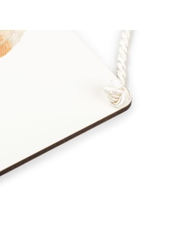 Mr. & Mrs. Panda Holzschild Rotkehlchen Federn ohne Spruch in Transparent