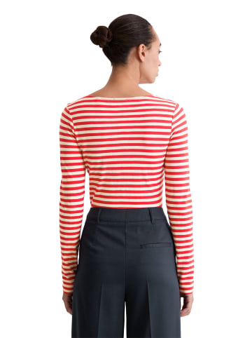 Marc O'Polo Gestreiftes Longsleeve regular in Medium Red