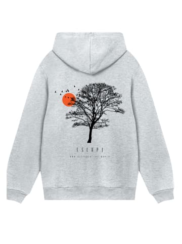 F4NT4STIC Hoodie Escape Discover the World Tree Birds in grau meliert