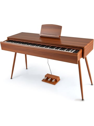COSTWAY 88 Tasten Digital Piano Vollgewichtet Klavier in Braun