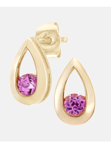 Diamant L'éternel Ohrhänger aus 375 Gelbgold mit Saphir