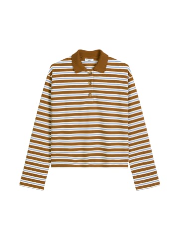 Marc O'Polo DENIM Langarm-Poloshirt relaxed in Medium Brown