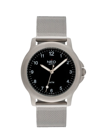 NEO Watch NEO Watch Armbanduhr aus Edelstahl in Silber/Schwarz