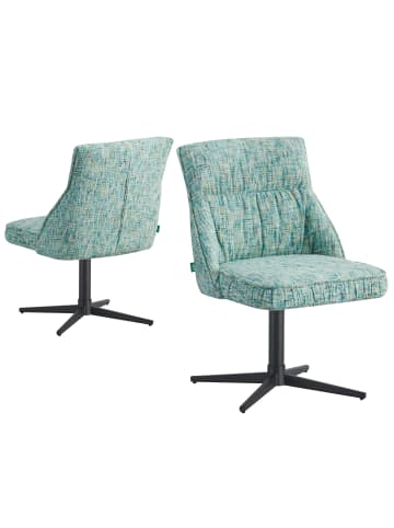 DUBI Möbel 2er-Set: Drehstuhl LORENA in Türkis - (B)49 x (H)83 x  (T)62 cm