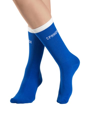 Copenhagen Studios Tennissocken in 1x offwhite mit rot, 1x offwhite mit hellblau