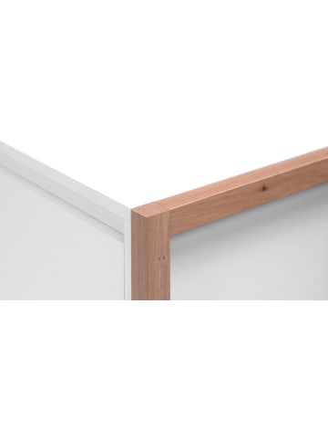 Furn.Design Schreibtisch weiß, Eiche Artisan 100 cm, Laptoptisch mit Schubkästen