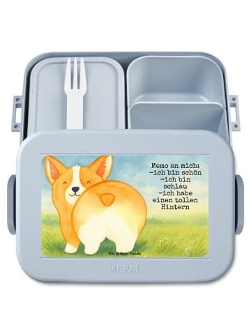 Mr. & Mrs. Panda MEPAL Bentobox Corgi Po Design mit Spruch in Blau Pastell