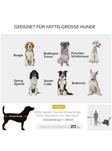 Pawhut Hundeanhänger 150L x 68B x 95H cm
