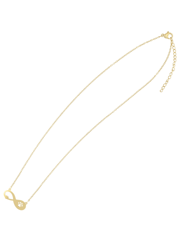 Adeliás Damen Halskette – Ankerkette Unendlichkeitszeichen aus Edelstahl 43+5 in gold