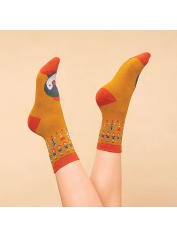 Powder Socken Penguin in Mustard