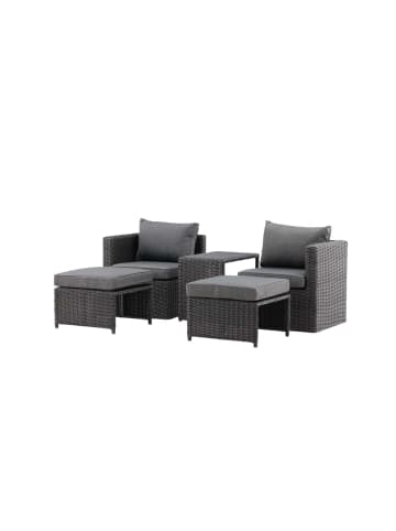 ebuy24 Lounge-Set Quad 5-teilig Schwarz 42 x 63 cm