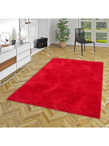 Pergamon Hochflor-Teppich Silky in bordeaux