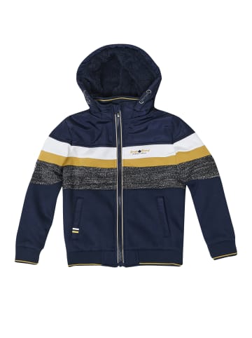 KOROSHI Gestrickte Jungenjacke mit Kapuze in blau