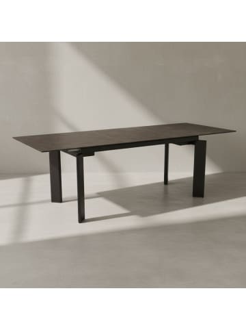 KADIMA DESIGN Esszimmertisch 180x95x77 cm Keramik Glas Esstisch , in Schwarz