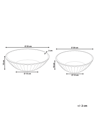 Beliani 2er-Set Dekoschale SOHAG in Braun