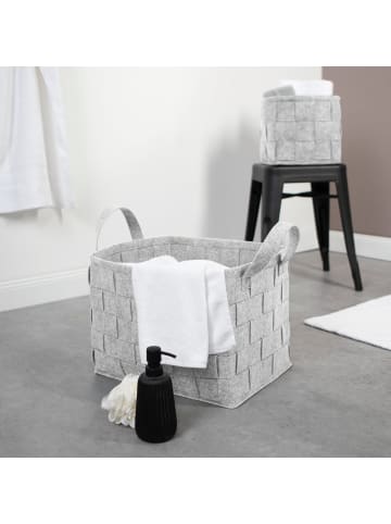 N8WERK Aufbewahrungskorb Filz 40cm hellgrau  grau