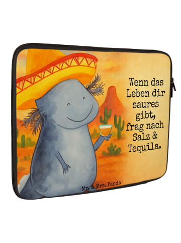 Mr. & Mrs. Panda Notebook Tasche Axolotl Tequila Design mit Spruch in Weiß