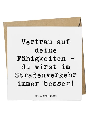 Mr. & Mrs. Panda Glückwunschkarte Spruch Erste Erfahrungen im St... in Weiß