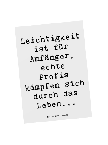 Mr. & Mrs. Panda Grußkarte Spruch Leichtigkeit für Profis mit Sp... in Weiß