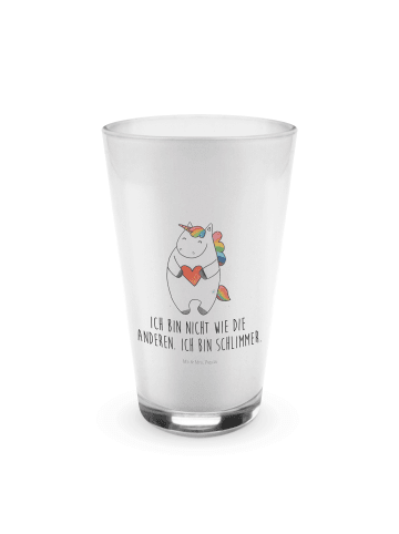 Mr. & Mrs. Panda Blümchentailglas Einhorn Herz mit Spruch in Transparent