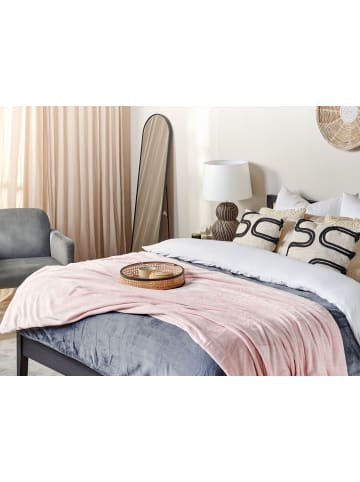 Beliani Kuscheldecke BAYBURT in Rosa - (W) 200 x (H) 1 x (L) 220 cm