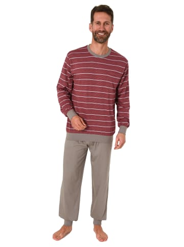 NORMANN Pyjama langarm Bündchen Streifen - 75292 in rot