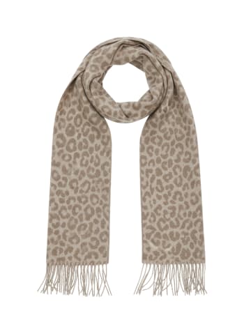 Faera Schal mit Leopardenmuster und Fransen weich in Natur