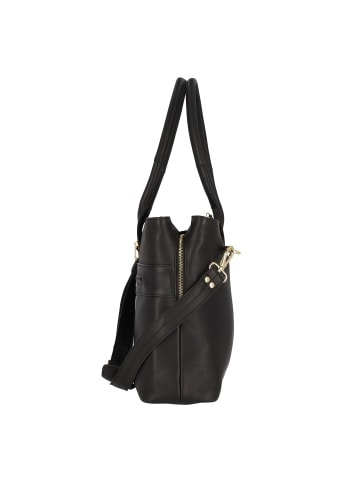 Plevier Structure Antilla Schultertasche RFID Schutz Leder 40 cm Laptopfach schwarz