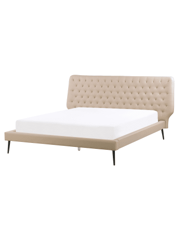 Beliani Doppelbett ESSONNE in Beige - (W) 208 x (H) 108 x (L) 219 cm