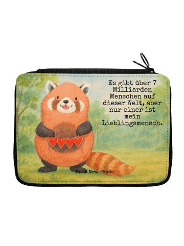 Mr. & Mrs. Panda Federtasche Roter Panda Design mit Spruch in Weiß