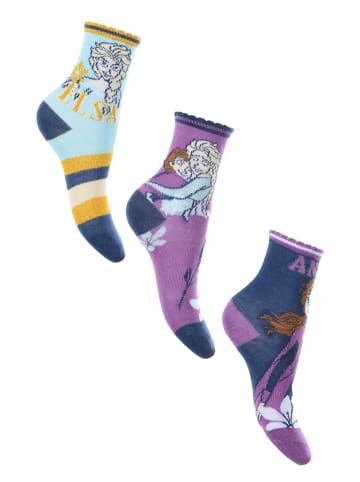 Disney Frozen 3er-Set: Socken Strümpfe in Mehrfarbig