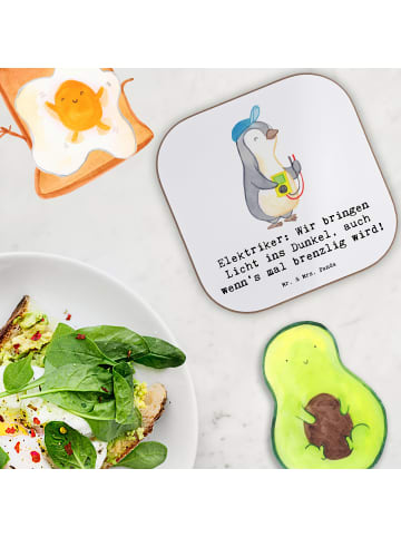 Mr. & Mrs. Panda bieruntersetzer Elektriker Lichtbringer mit Spruch in Weiß