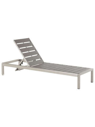Beliani Gartenliege NARDO in Grau/Silber - (W) 64 x (H) 29 x (L) 198 cm