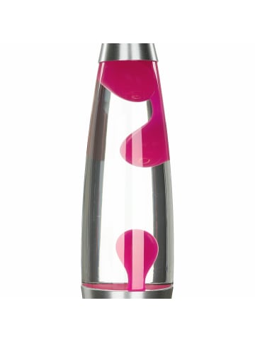 Licht-Erlebnisse Lavalampe EEK G Ø 11 x (H)42 cm in Silber Pink KlarSilber Pink Klar
