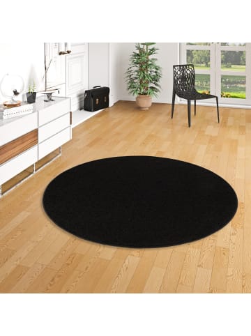 Snapstyle Hochflor-Teppich Cottage Rund in schwarz
