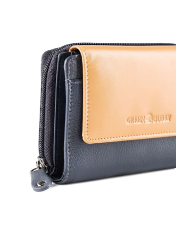 Greenburry Nappa Geldbörse RFID Schutz Leder 14 cm nacy-tan