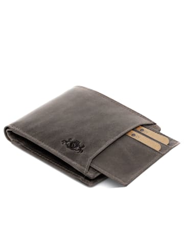 SID & VAIN Leder-Geldbörse echt Leder Geldbeutel groß dark-braun in braun