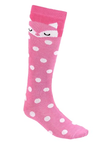 TupTam Mädchen Knielange Socken Gemustert 3er Pack in rosa/weiß