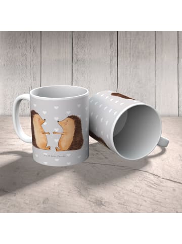 Mr. & Mrs. Panda Kindertasse Igel Liebe ohne Spruch in Grau Pastell