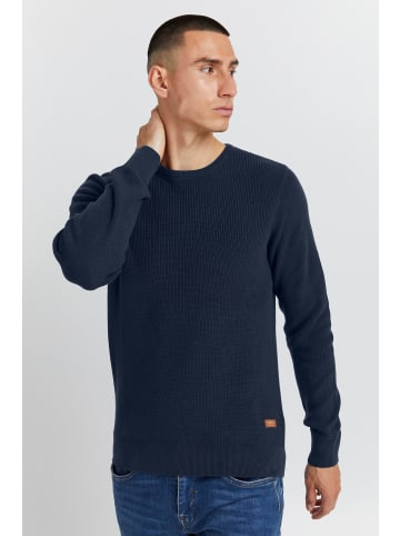BLEND Rundhals Strickpullover Basic Langarm Sweater in Navy