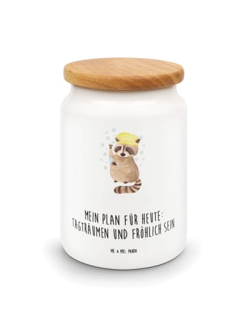 Mr. & Mrs. Panda Kaffeedose Waschbär mit Spruch in Weiß