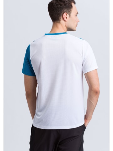 erima 5-C T-Shirt in weiss/oriental blue/colonial blue