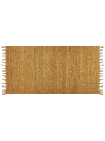 Beliani Kurzflor LUNIA in Gelb/Braun - (W) 80 x (H) 0.7 x (L) 150 cm