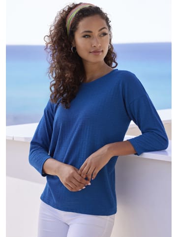 Vivance Langarmshirt in royalblau, creme