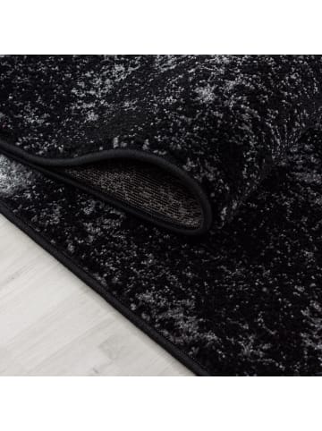 KADIMA DESIGN Teppich Kurzflor Waschbar Karo LATEMAR Strapazierfähig OEKO-TEX in Schwarz